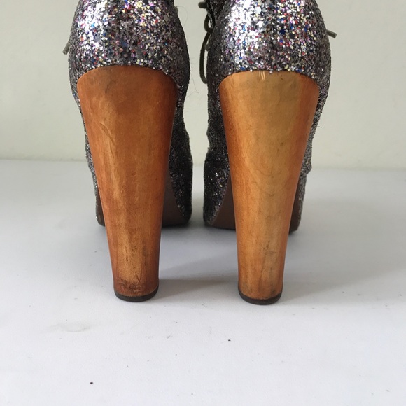 Jeffrey Campbell Glitter Lita Platform Heels Shoes - Picture 4 of 9